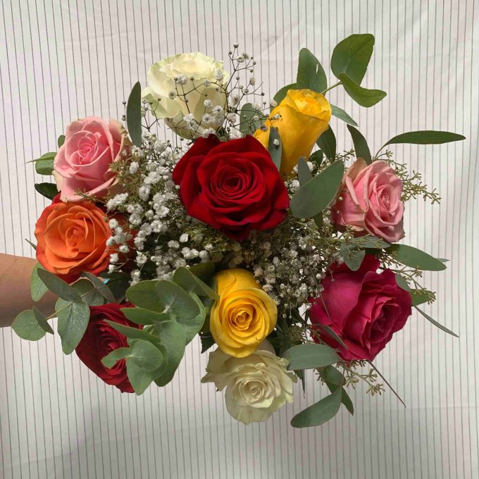 BOUQUET DE ROSES MULTICOLORES - HÉRA